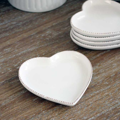 Small Antique White Heart Plate