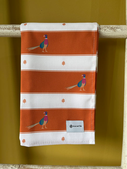Pheasants Tea Towel