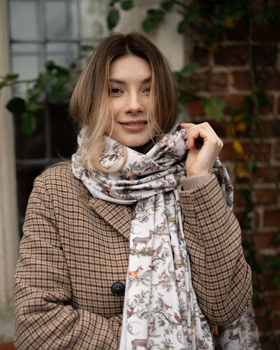 Fable A Night's Tale Woodland Heavyweight Scarf Crystal Grey
