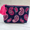 Blue Cord Paisley Large Wash Bag