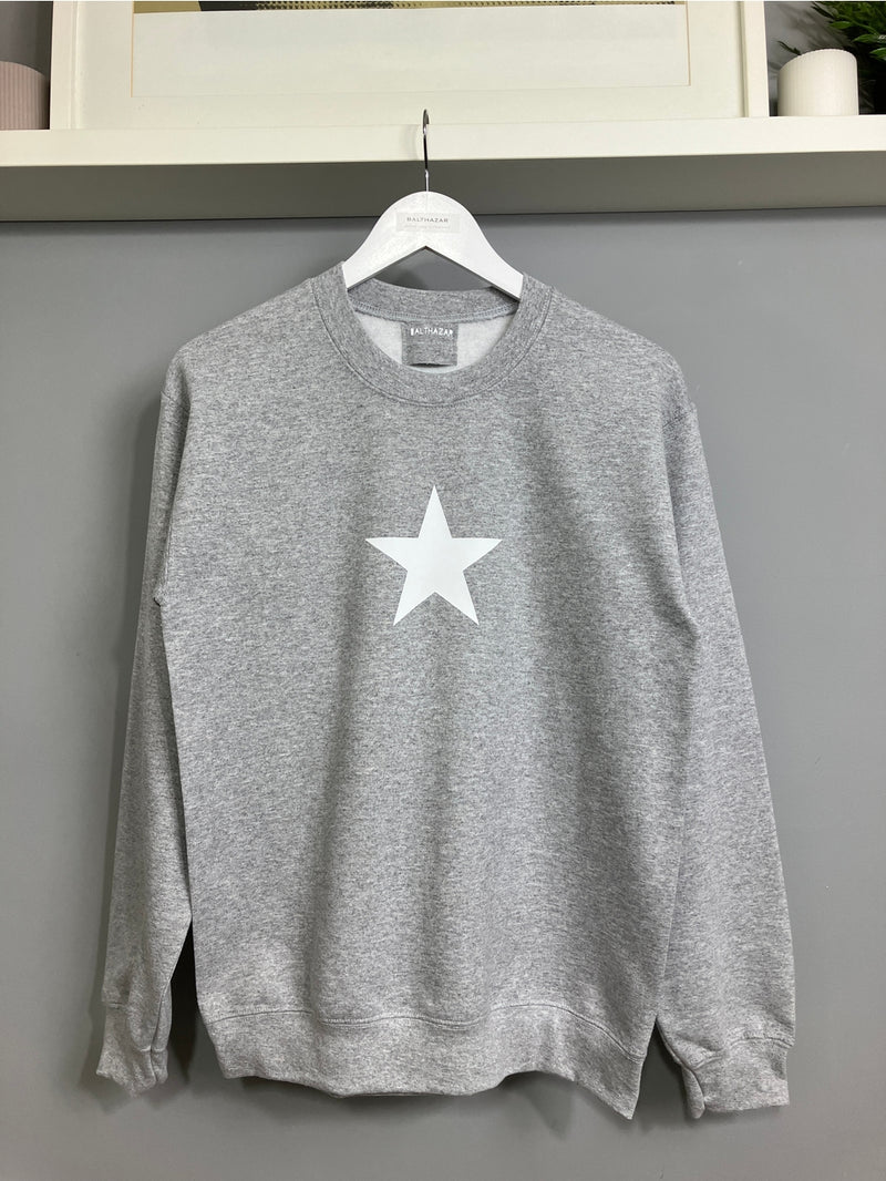 Star Sweatshirt – Mid Grey or Navy
