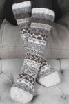 Classic Fair isle Long Socks in Grey