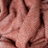 Recycled Wool Picnic Blanket Rust Herringbone & Carrier