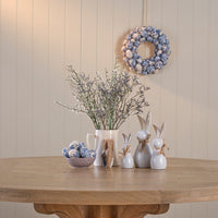 Blue & Cream Easter Wreath with Fabric Eggs