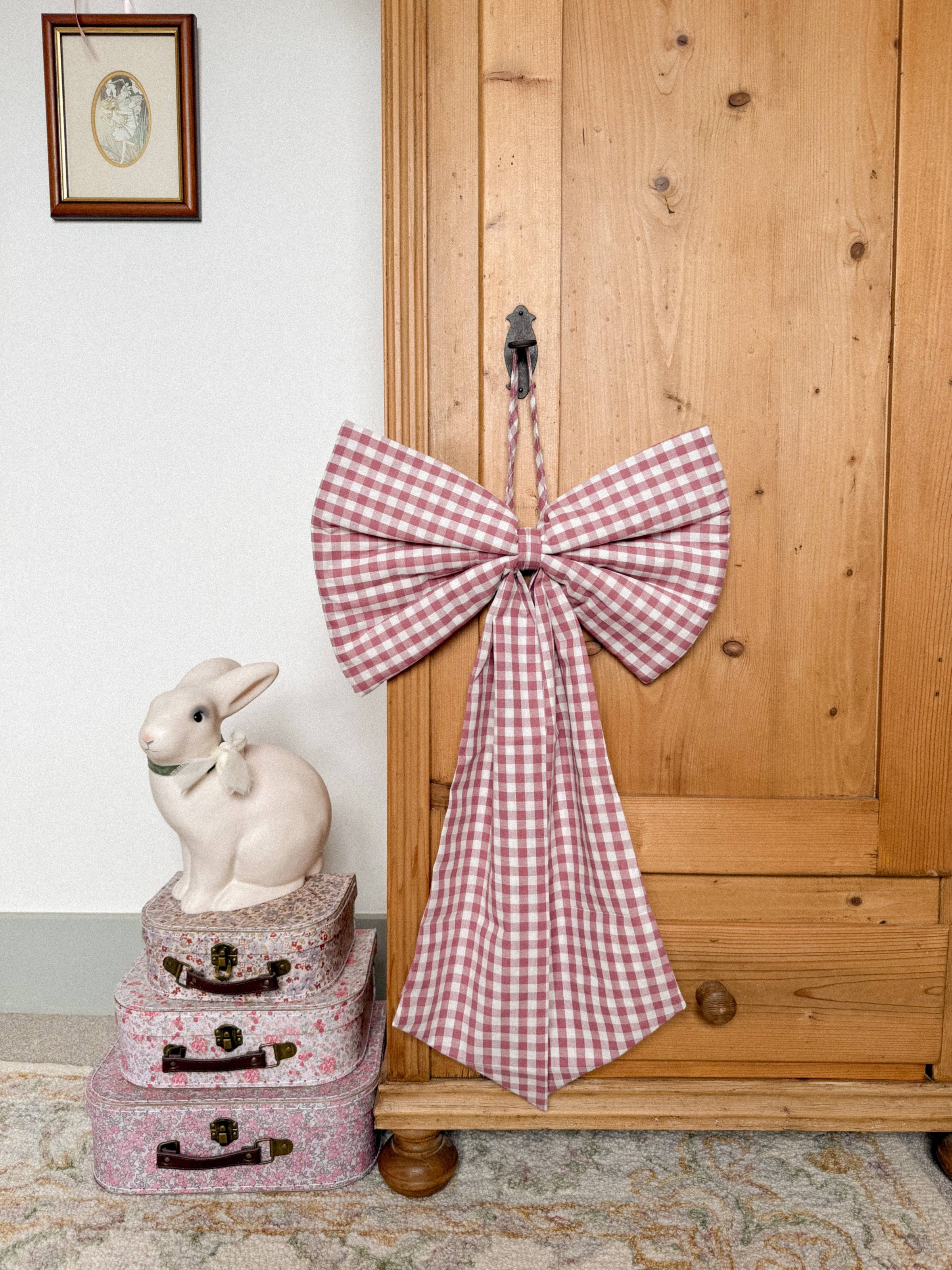 Winter Berry Gingham Oversized Bow
