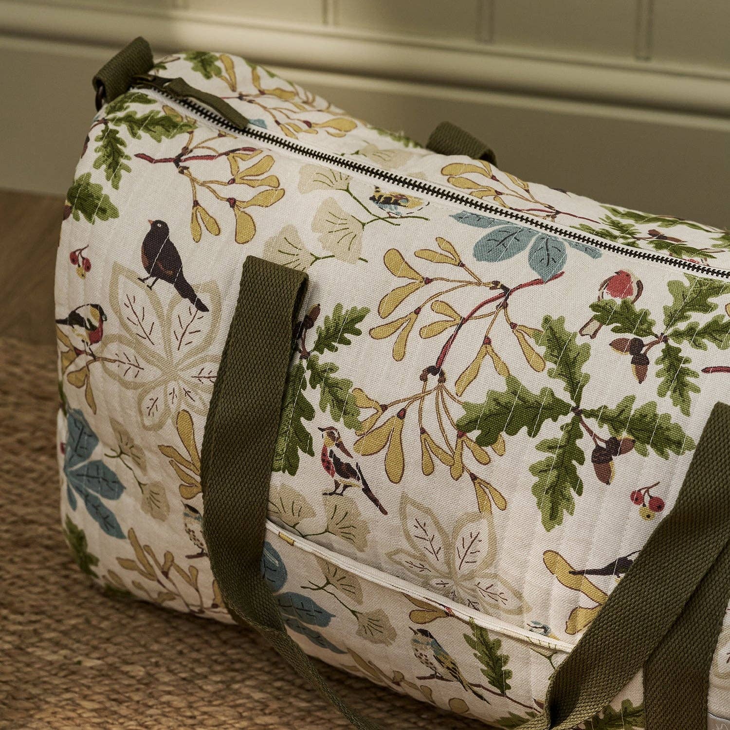 Orchard Birds Quilted Weekend Bag