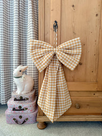 Oversized Bow - Mustard Yellow Oversized Gingham Bow