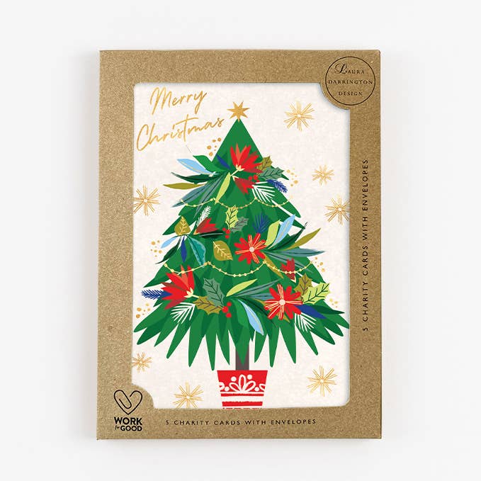 Merry Christmas Tree – Pack Charity Christmas Card Pack