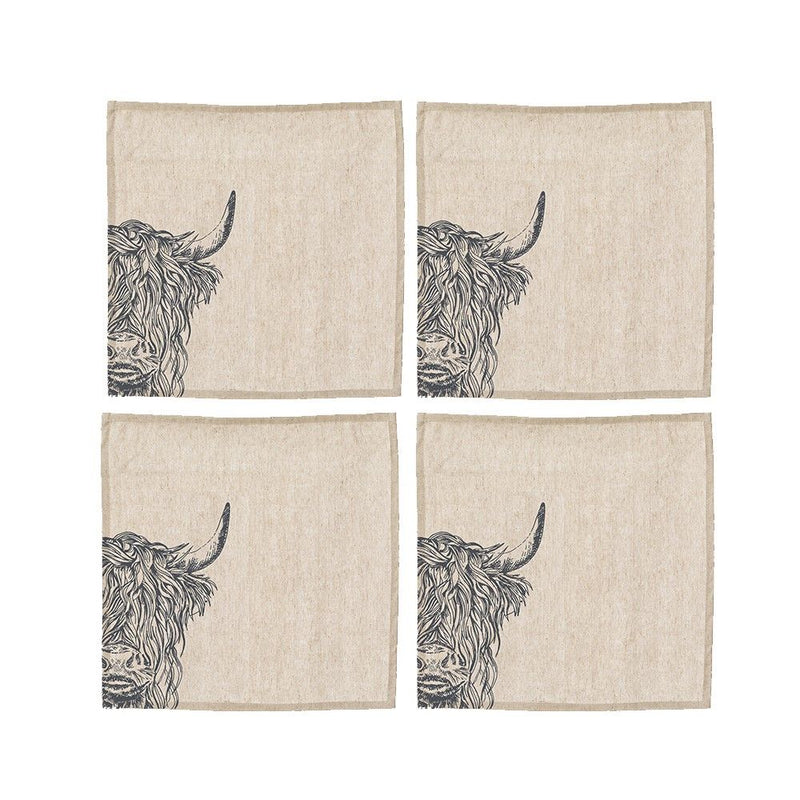 Highland Cow Napkins - Set of 4