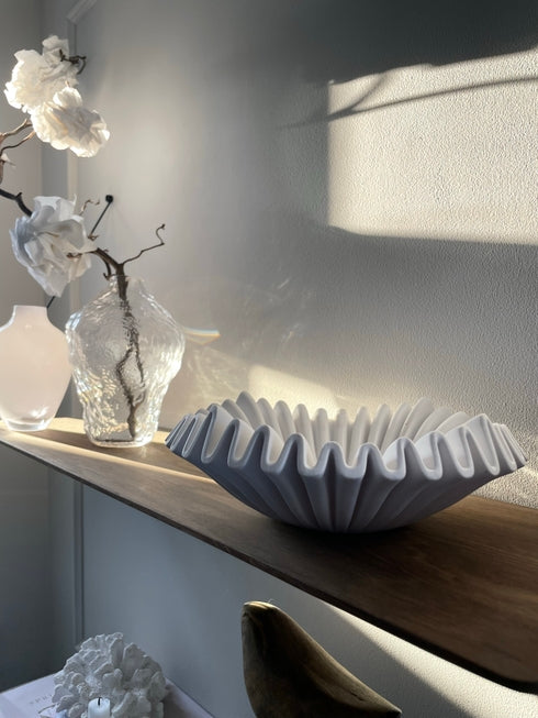 Ruffle Decor Bowl in White