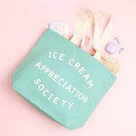 Ice Cream Appreciation Society - Sea Glass Canvas Tote Bag