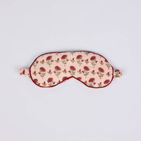 Block Printed Eye Mask & Scrunchie Set - Ditsy Floral Scarlet