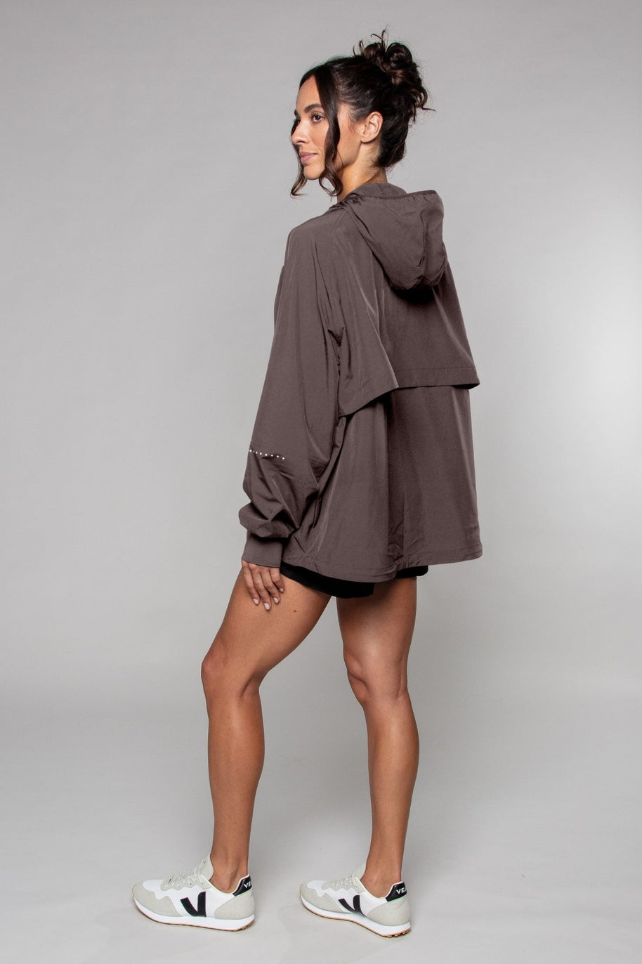 Lightweight Shell Track Oversized Jacket - in Blush and Clay