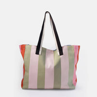 Multi-Stripe Panels Tote Bag