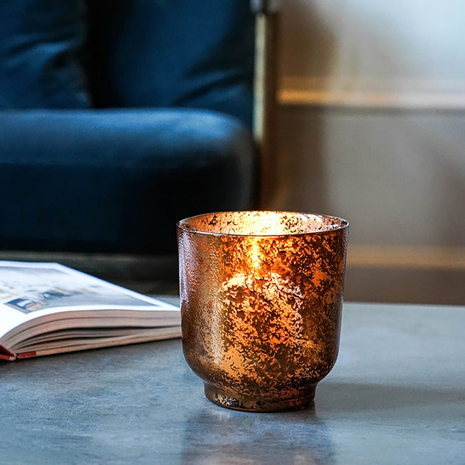 Metallic Glass Tealight Holder