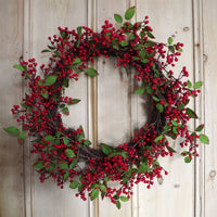 Large Luxury Natural Look Red Floristry Christmas Wreath