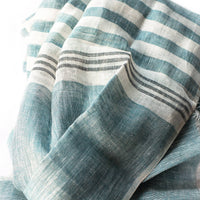 Hand Loomed Striped Linen Scarf ~ in 4 fresh colourways