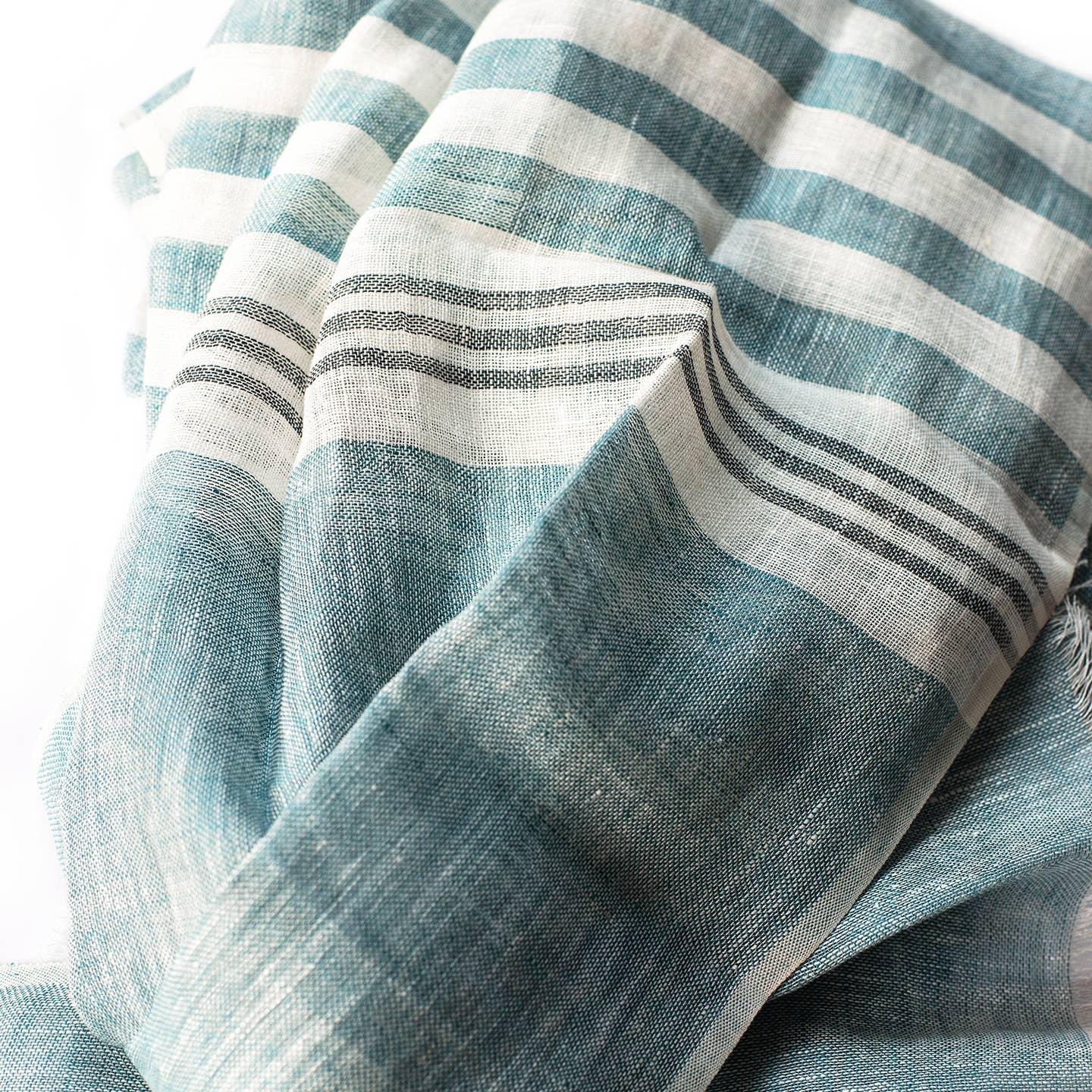 Hand Loomed Striped Linen Scarf ~ in 4 fresh colourways