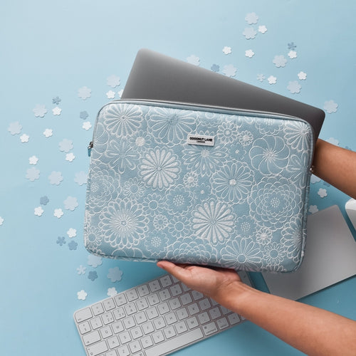 Baby Blue Flower Laptop Sleeve