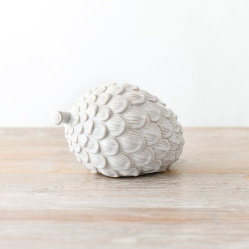 Ceramic White Reactive Glaze Artichoke Ornament