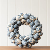 Blue & Cream Easter Wreath with Fabric Eggs