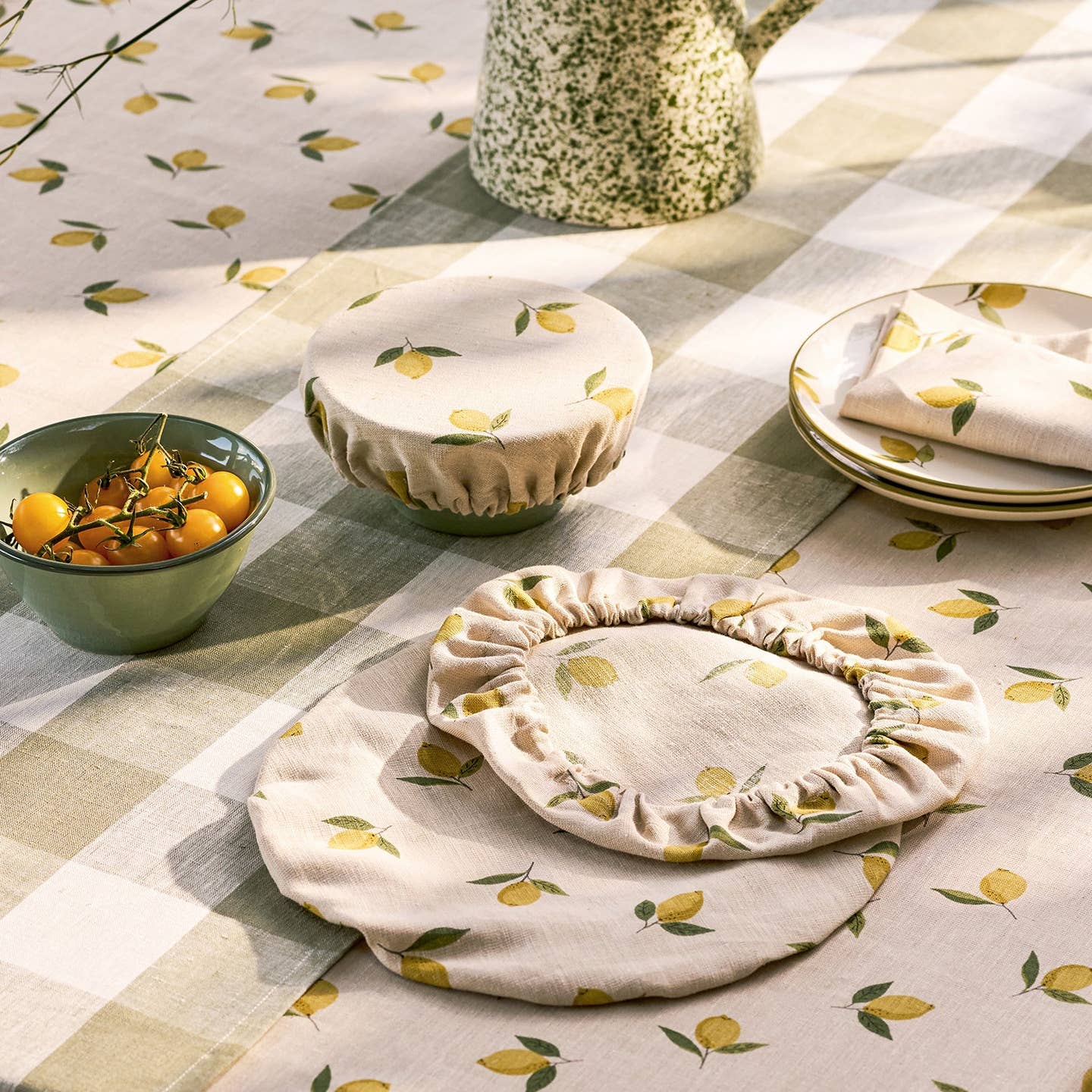 Lemons Linen Food Covers (Set of 3)