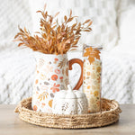 Autumn Leaves and Pumpkin Ceramic Flower Jug