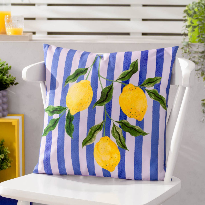 Lemons Outdoor Cushion Blue (with inners)
