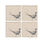 Pheasant Linen Napkins – Set of 4