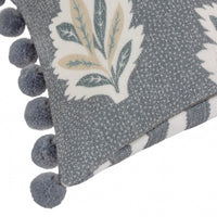 Sessile Leaf Printed Cushion Cover in Delph Blue