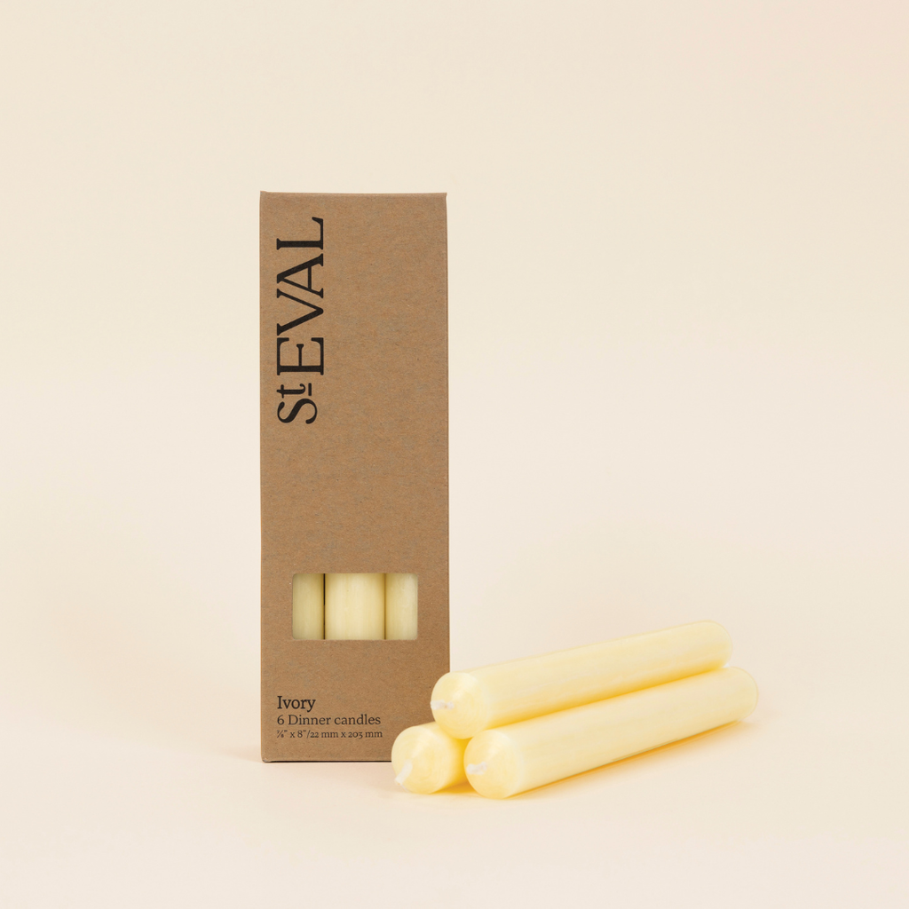 Ivory Dinner candles (Box of 6)