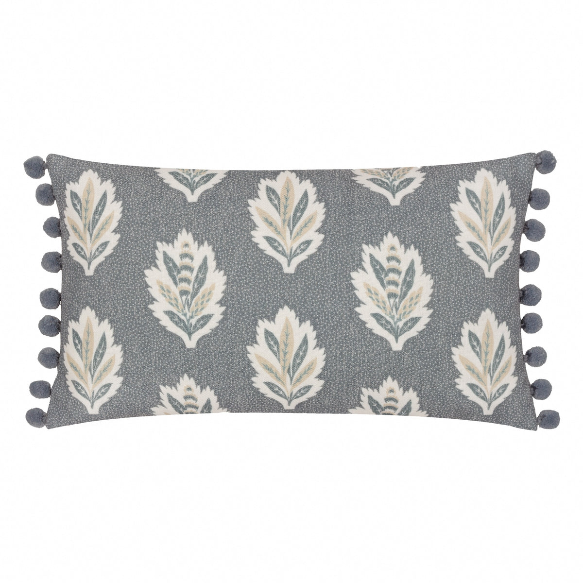 Sessile Leaf Printed Cushion Cover in Delph Blue