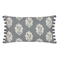 Sessile Leaf Printed Cushion Cover in Delph Blue