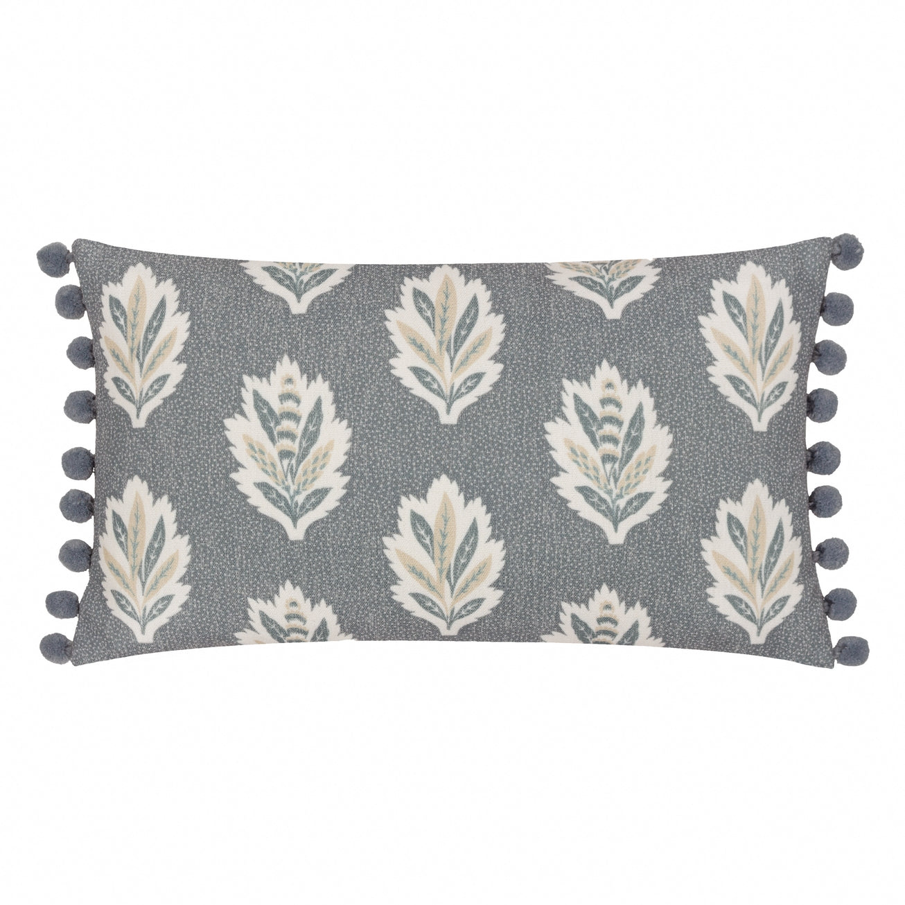 Sessile Leaf Printed Cushion Cover in Delph Blue
