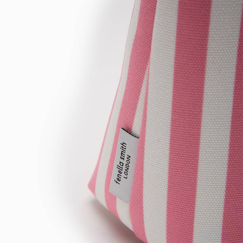 Lola Washbag in Pink and White Stripes
