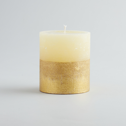 Gold Half-Dipped Inspiritus Pillar Candle