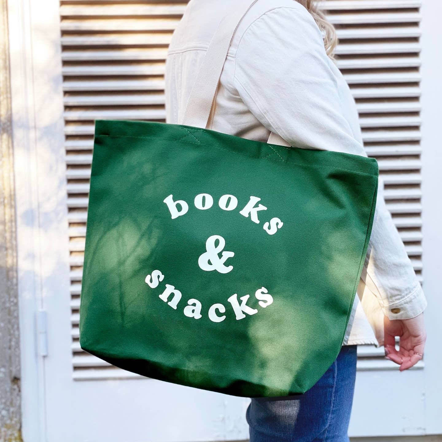 Books & Snacks - Canvas Tote Bag in 3 colours