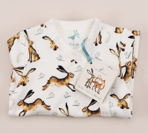 Molly Hare Print Babygrow