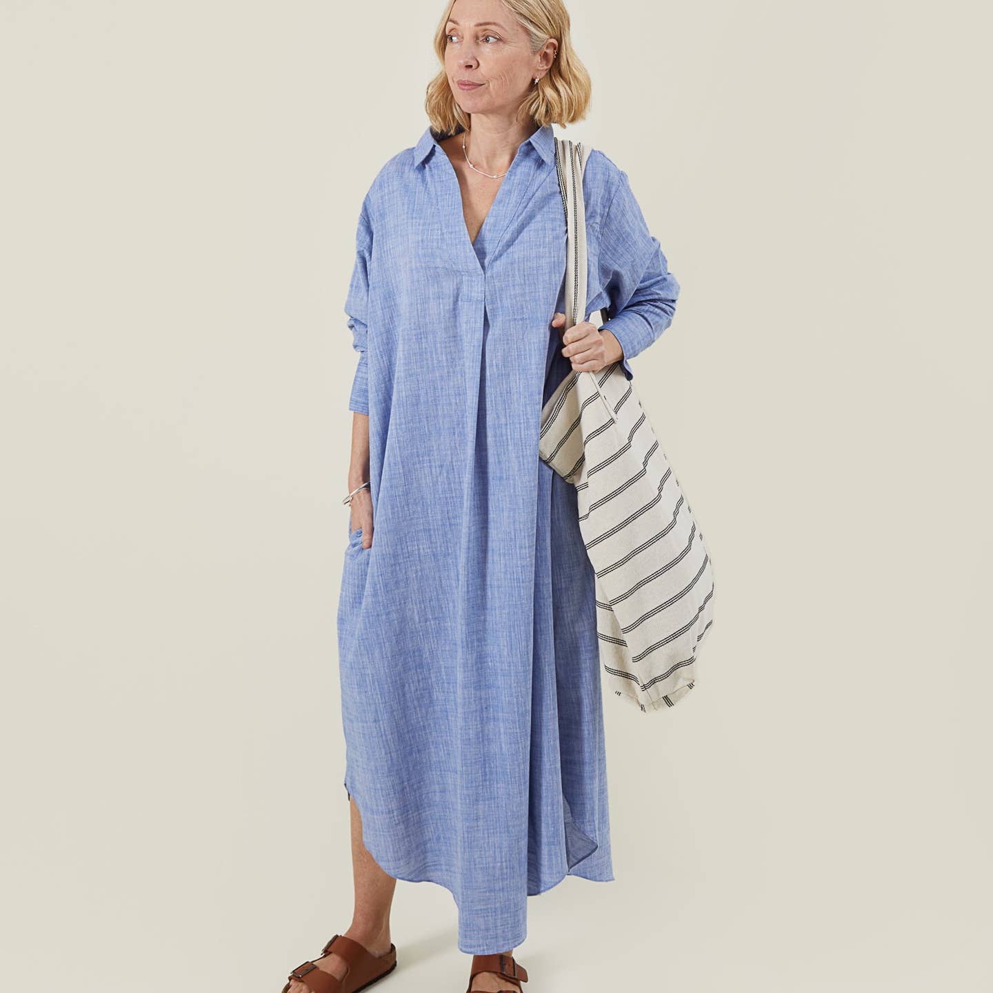 James Giant Shopper | Stitched Stripe