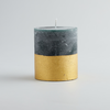 Winter Thyme Gold Half-Dipped Pillar Candle