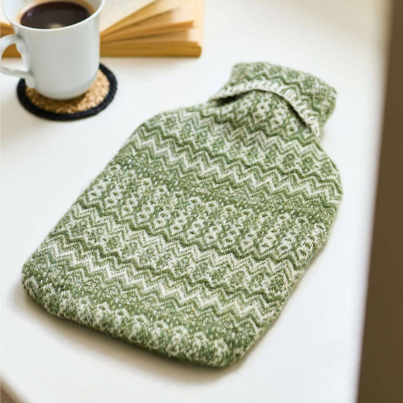 Fair Isle Pure New Wool Hot Water Bottle ~ in 3 seasonal accents