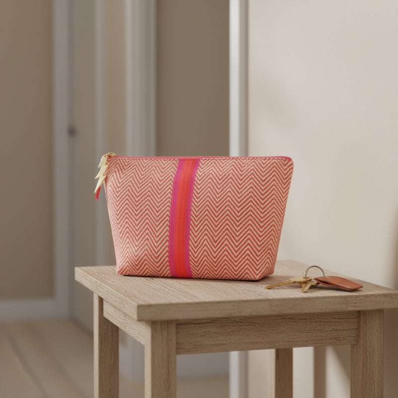 Large Red Zig Zag Bag Pouch