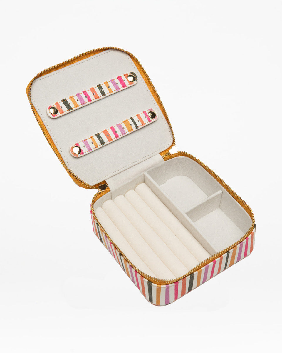 Square Jewellery Case in Abstract Lines