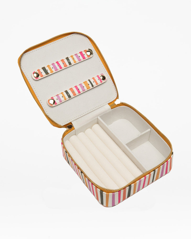 Square Jewellery Case in Abstract Lines