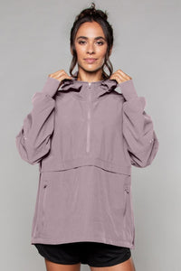 Lightweight Shell Track Oversized Jacket - in Blush and Clay