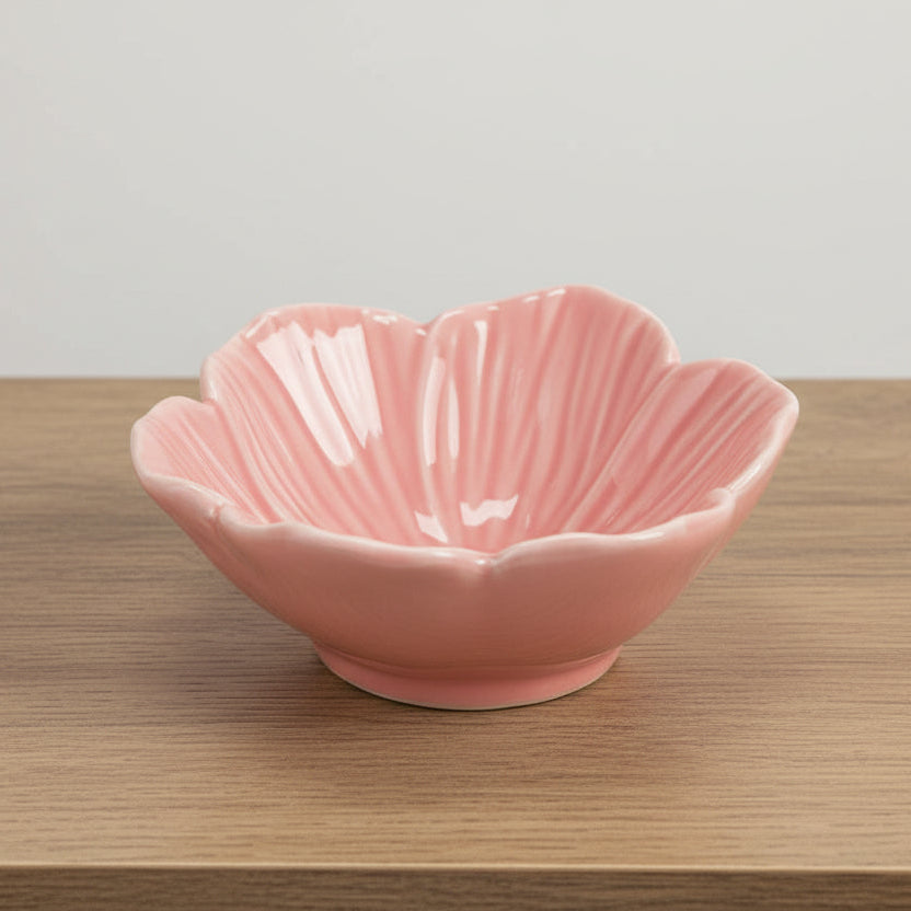 Ceramic Flower Bowl ~ in Green or Pink