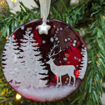 Handmade Glass Christmas Decoration ~ Stag in the Forest