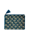 Velvet Thistle Pouch - in Teal and Gold