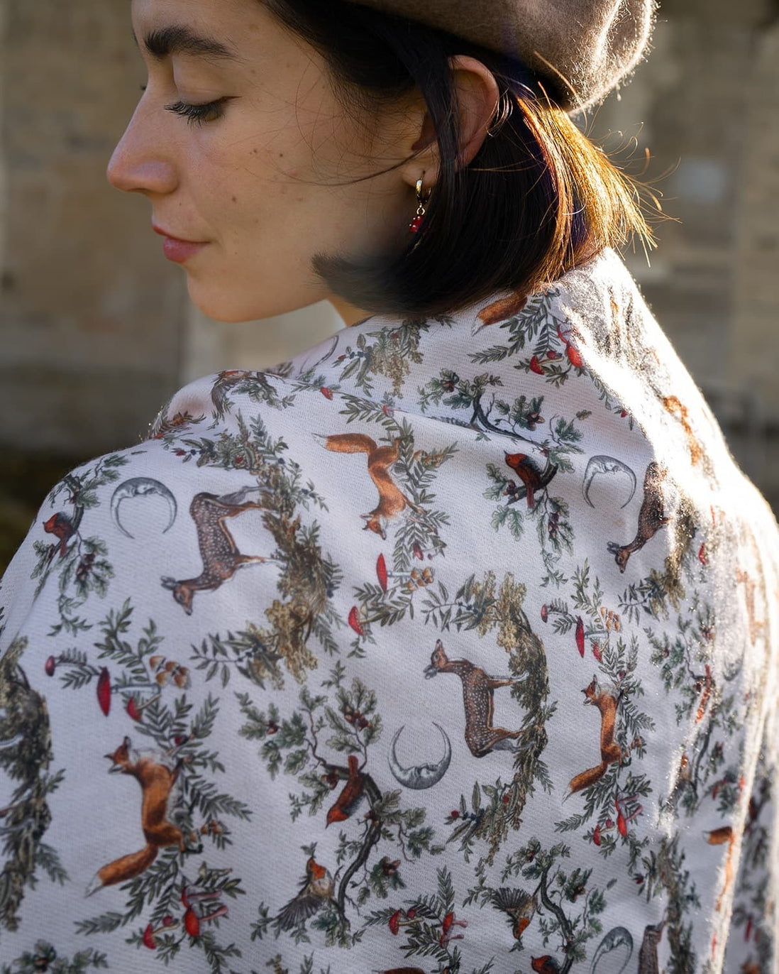 Fable A Night's Tale Woodland Heavyweight Scarf Crystal Grey