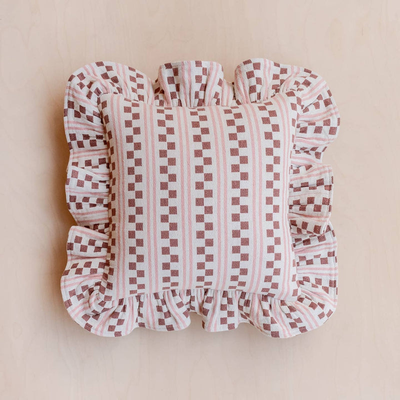 Cotton Cushion Cover in Pink Stripe